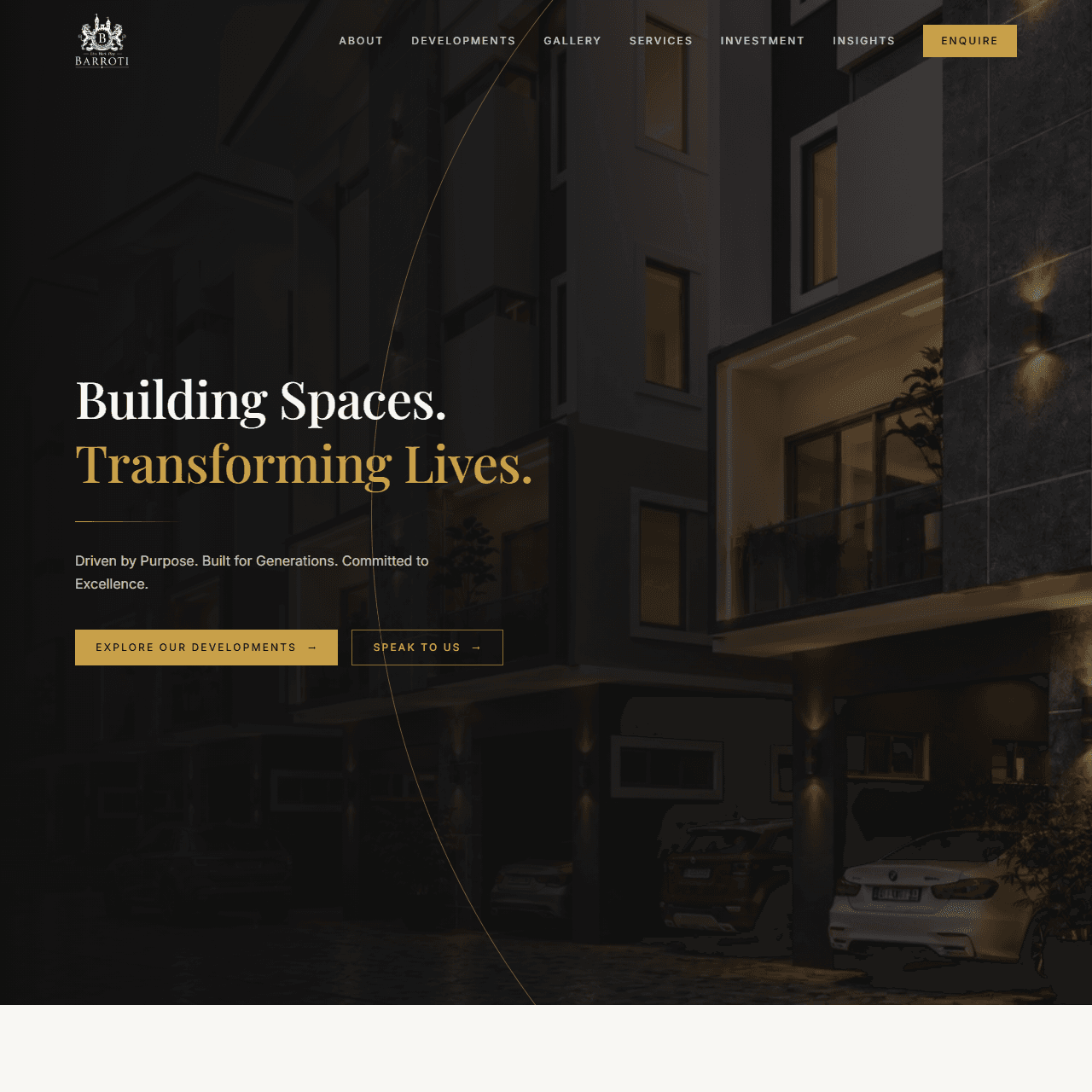 Barroti website on desktop
